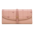 Damen-Geldbörse in Altrosa mit Schleifenmuster und eleganter Metallschnalle - Rosa