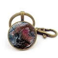 Detail of blue dragon time gem pendant with bronze metal frame and lobster clasp - Bronze Style 6