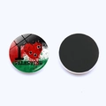 30mm Palestine flag round crystal fridge magnet with heart design and magnetic backing - I Heart Palestine Blood Heart (JY008769-2)