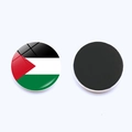 Palestine flag round crystal fridge magnet with 3D glass dome and magnetic back - Classic Palestine Flag (JY008769-5)