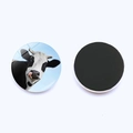 25mm glass refrigerator magnet featuring a cow pattern with a strong magnetic back - Grazing Grassland Cow (JY008898-3)