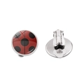 Orecchini a clip a forma di coccinella con pois rossi e base argentata per lobi non forati - Stile Coccinella a Pois Rosso e Nero (JY006606-2)