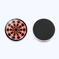 Colorful dartboard pattern fridge magnet with crystal glass cover and magnetic base - Red Black White Dartboard Combo Style (JY9467-12)
