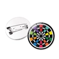 Colorful dartboard target brooch pin with metallic finish for clothing accessories - Colorful Layered Dartboard (Silver-9)