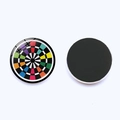 30mm colorful dartboard glass refrigerator magnets with soft magnetic backing - Colorful Radial Dartboard Style (JY9467-9)
