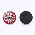 30mm colorful dartboard crystal glass fridge magnet with soft magnetic backing - Red Black Bullseye Style (JY9467-8)