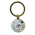 Bohemian Evil Eye Schlüsselanhänger mit Bronze-Finish und Glückssymbolen auf Weiß - Bronze-Stil 2