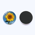 Sunflower glass refrigerator magnet with strong magnetic backing for home decor - Sunflower Pattern 10 (JY008956-10)
