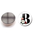 Floral Alphabet B Glas Kühlschrankmagnet 25mm rund Magnet für kreative Wohndekoration - Buchstabe B Stil (XSWX6582-B)