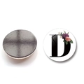 Blumen-Kühlschrankmagnet mit schwarzem Buchstaben D auf weißem Glas für die Wohndekor - Buchstabe D Stil (XSWX6582-D)