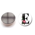 Round crystal glass fridge magnet with floral letter E and magnetic back for home decor - Letter E Style (XSWX6582-E)