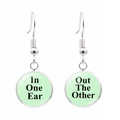 Boucles d'oreilles pendantes argentées 'In One Ear Out The Other' vert pour femmes - Vert Clair (JY008977-1)