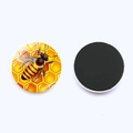 30mm crystal glass bee fridge magnets with strong magnetic backing for home decoration - Fine Bee Bright Yellow Honeycomb (JY008972-10)