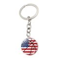 Dettaglio del portachiavi in lega di zinco con bandiera americana e basket - Stile Pallacanestro Tipo 2 (JY008828-8)