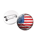 USA flag golf ball glass badge pins with silver metal backings for clothes and bags - Silver-Golf