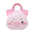 Pink cartoon pig gift box with handle made of thick paper for candies and treats - Pink Piggy Style