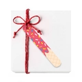 Roze decoratieve kaart in ijsvorm met gekleurde hagelslag en rood ophangkoord - Roze Chocoladereep Stijl / 1.2*7.5cm