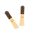 Star pattern nail file with smile face design on a clean white background - Chocolate Smile / 1.2x7.5cm