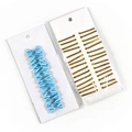 Detail van blauw gestreepte strikken en gouden bindstrips voor bakkerijverpakkingen - 15 Stuks/Verpakking (Enkel 2*4cm) / Blauw