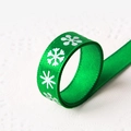Green 10mm Christmas snowflake polyester ribbon roll for festive holiday gift wrapping - 1cm*23m / Christmas Green White Snowflake