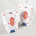 Polka dot paper gift bags with seahorse and elephant prints and white ribbons - Elephant Seahorse Polka Dot Style / 6.5*16.5*7cm (With Ribbon)