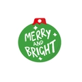 Groene Merry and Bright ronde kerstlabels met rood oogje voor feestelijke decoratie - 6x6cm / Groen (50 stuks/pak)