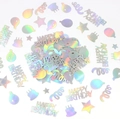 Coridandoli olografici Happy Birthday oro rosa con stelle e palloncini per feste - Set da 100 pezzi