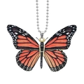 Acrylic monarch butterfly keychain with orange and black wings and silver bead chain - Monarch Butterfly Realistic Pendant (42)