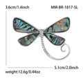 Broche libélula de plata con alas de concha, de 5,1cm de ancho y 3,6cm de altura - Libélula / Plateado