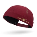 Burgundy Miki Hat with Freedom new life gold embroidery and streetwear retro design - Adjustable / Burgundy