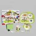 5-piece bamboo fiber kids dinnerware set with divided plate bowl cup and utensils - Buzz Lightyear - Gift Box / Rectangle