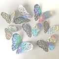 Detail von 3D holografischen hohlen Schmetterling Wandaufklebern mit Mustern - Ausführung A (12 Stück)