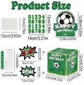 Especificaciones detalladas de tamaño para decoración de fiesta de fútbol en cm y pulgadas - Edición Clásica De Fútbol Verde (con 10 Pegatinas De Explosión De Fútbol)