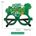 Grüne St. Patrick's Day Kleeblatt Brille mit gelben Details für Partyfeiern - Happy St. Patrick's Day Kleeblatt
