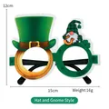 St. Patrick's Day Brille mit Gnom und Kleeblatt, Größe 15cm x 12cm - Goldtopf Hut Kobold