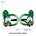 St. Patrick's Day green gnome glasses frame for party parades with 16cm width size - Dual Shamrock Gnome Style