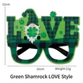 Saint Patrick's Day party glasses with LOVE letters and green plaid gnome design - Love Gnome Style