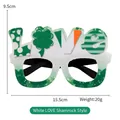 St. Patrick's Day white LOVE glasses with green clovers and festive patterns - Love Shamrock Style