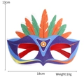 Kleurrijke carnavalsmasker bril met verendecoratie, 18cm breedte voor feestparades - Rood Groene Veer Stijl