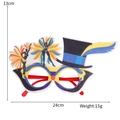 Carnavalsbril met kleurrijke dansers en gele veren ontwerp op een rood montuur - Samba Danseres Hoge Hoed Stijl