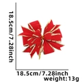 Red velvet Christmas bow with gold trim edges, measuring 7.28 inches for festive decor - Red Velvet Bow