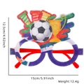 Soccer party glasses with purple felt frame and trophy decor for football events - Soccer Trophy Celebration