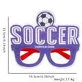 Purple soccer competition glasses for party photo props with dimensions and weight info - Soccer Purple