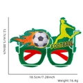 Green felt football party glasses with flaming ball design and 18.5cm width specs - Green Field Shooting