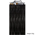 Tenda a frange nera Happy Halloween con motivi di ragnatele e zucche intagliate - Banner B + Tenda a frange nera