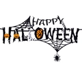 Felt Happy Halloween banner with black and orange pumpkins spiders and ghosts hanging decor - Spider Letter Banner