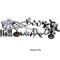 Zwarte Halloween vilt banner set met Boo en spinnenweb motieven, gewicht van 50g - Pumpkin Spider Web Banner