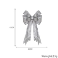 Glinsterende zilveren kerststrik voor kerstboomdecoratie DIY maat 41cm x 24cm - Zilver