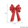 Glinsterende rode kerststrik, afmetingen 41 cm hoogte en 24 cm breedte decoratie - Rood