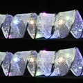 Silbernes LED Weihnachtsband mit bunten Sternen und leuchtenden Lichterketten - 2 Meter